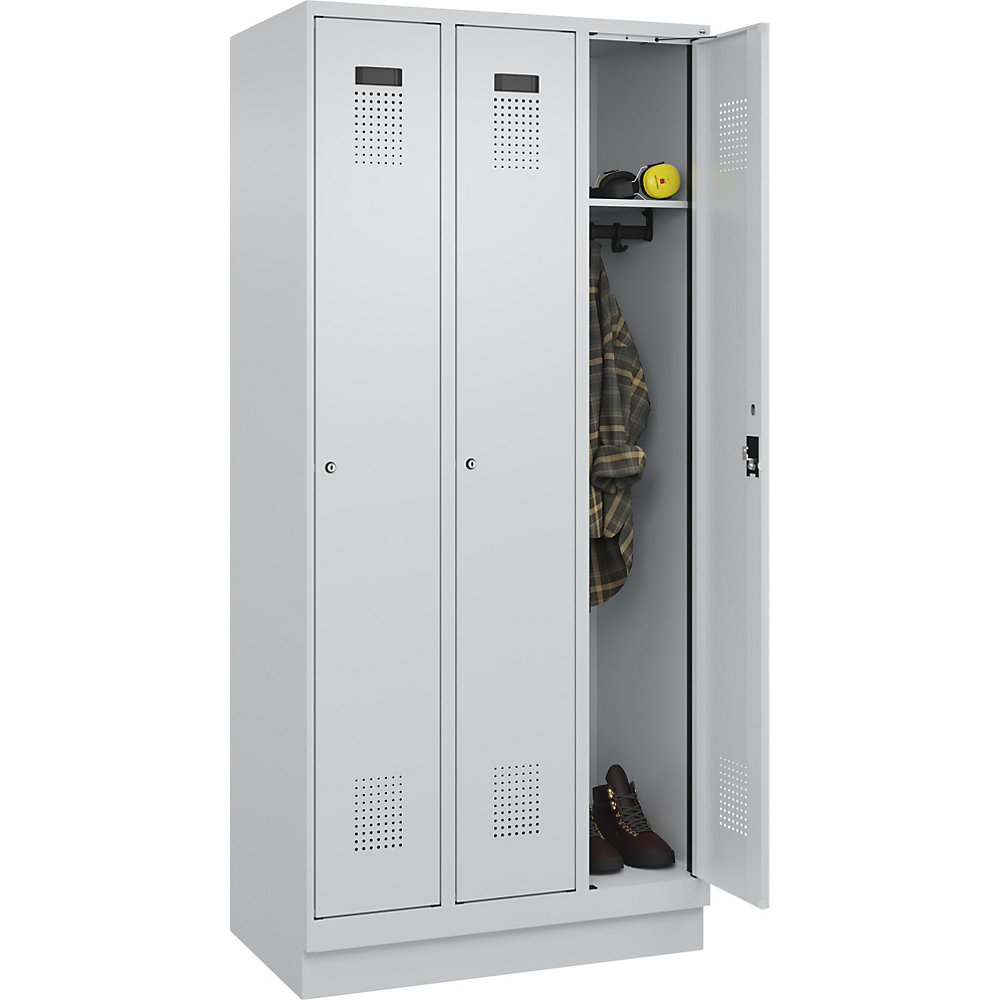 Spind Evolo PLUS Locker 3 Compartments Light Grey 90x195x50 cm 2