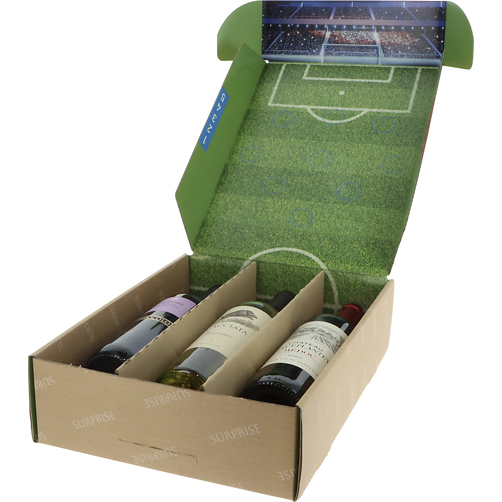 Geschenkkarton Fußball Surprise, mit Innendruck, VE 5 Stk, Innenmaße 360 x 260 x 93 mm ratioform terra