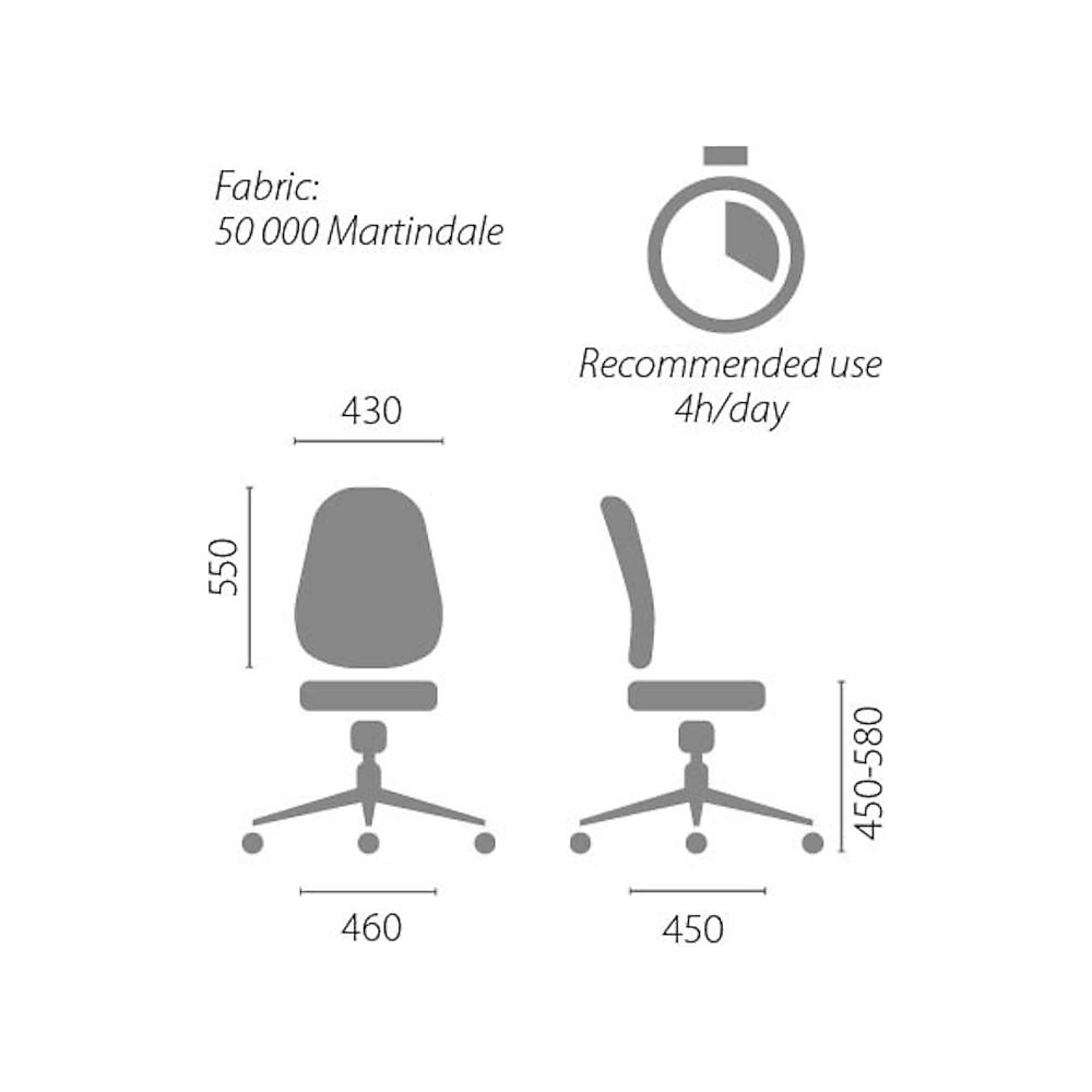 kaiserkraft Bürostuhl Sirius, Synchronmechanik, grün, hohe Rückenlehne 2