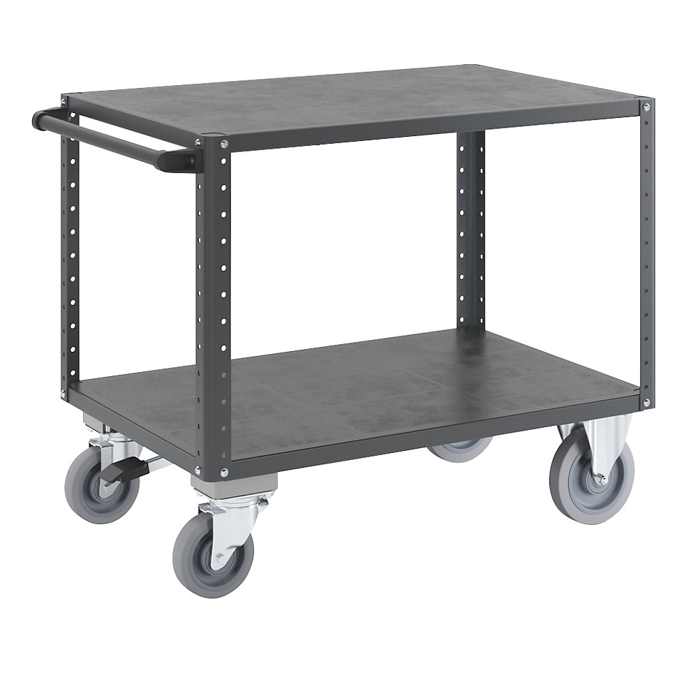 Montagewagen CustomLine, 2 Etagen, mit Zentralstopp, anthrazitgrau eurokraft pro