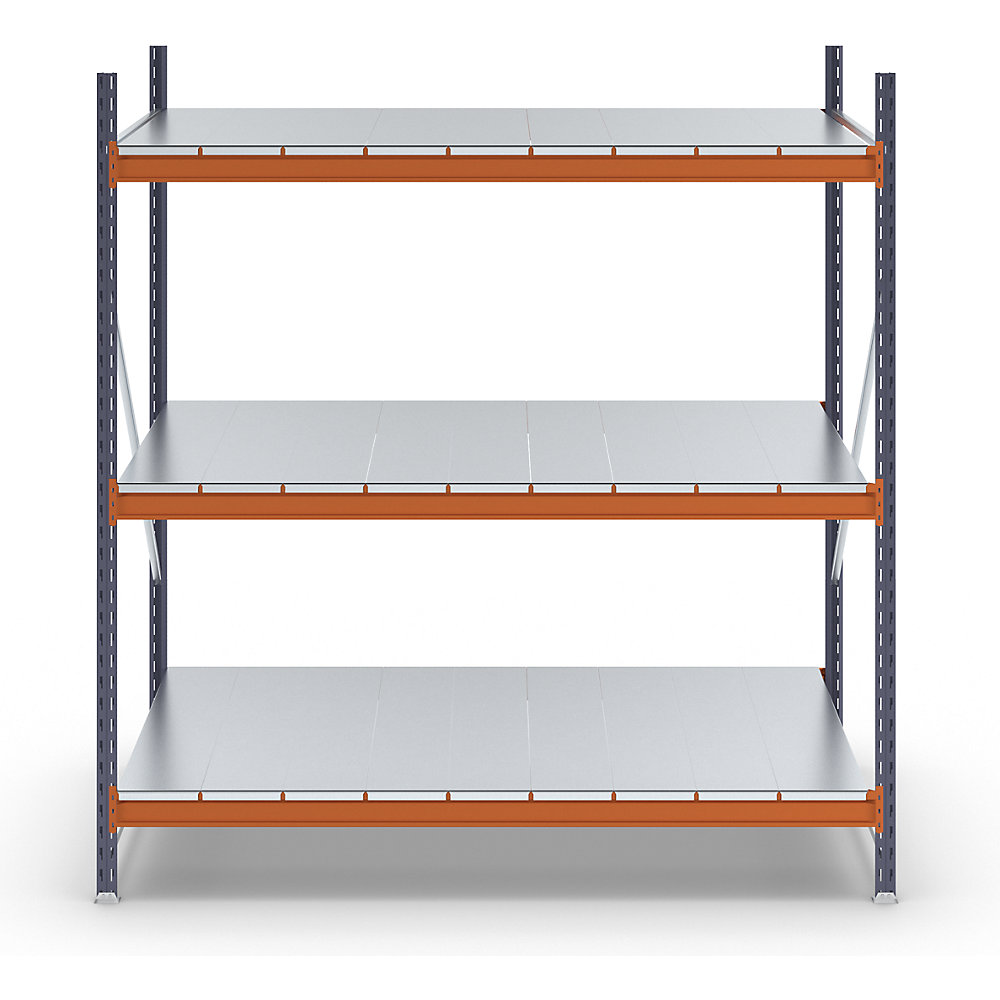 Kaiserkraft Wide Span Shelf 6000kg Field Load Galvanized Steel Red Orange 2