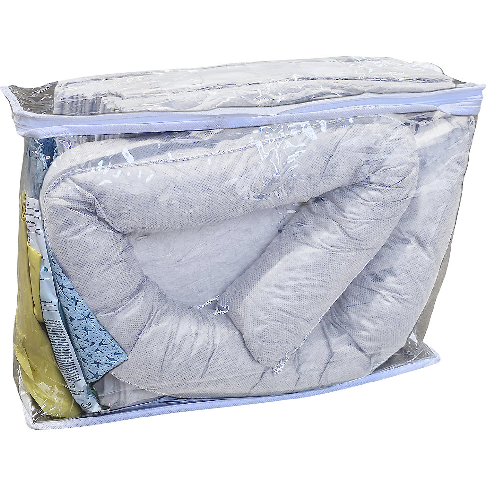 Leckage-Notfallset mit Einweg-Abdichtmatte, Tasche, Abdichtmatte, Vliese, Bindung 20 l, Ausführung Öl, weiß eurokraft basic 2