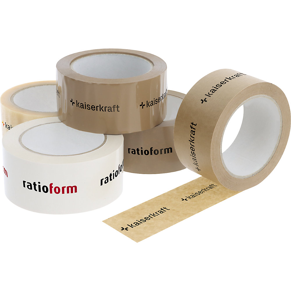 kaiserkraft Papier-Packband, gekreppt, individuell bedruckt, VE 36 Rollen, Druck 1-farbig, weiß 2