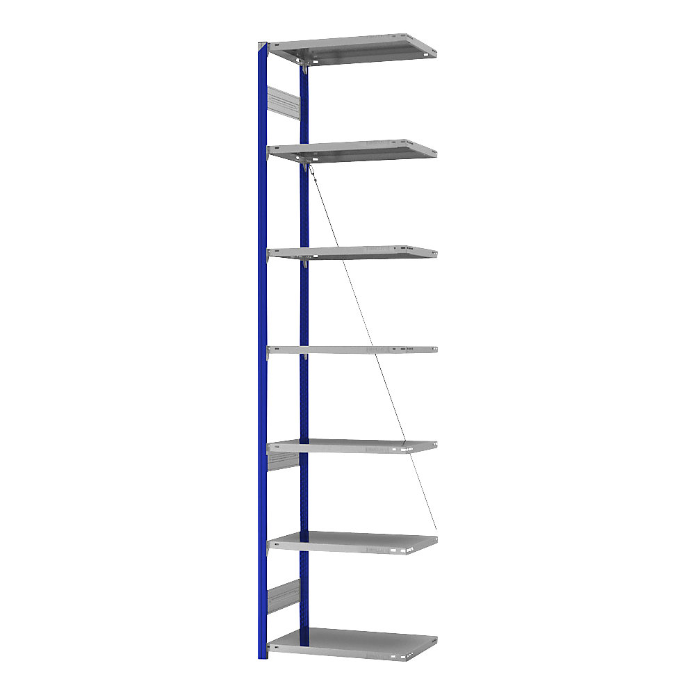 eurokraft pro Boltless Shelving Add-On Blue/Galvanized 300x75x40 cm