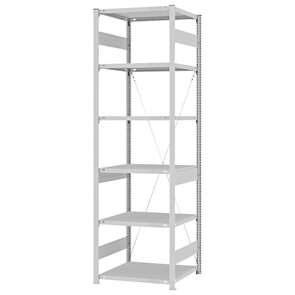 Eurokraft Pro Medium Duty Steel Shelving Unit Light Gray 250cm 2