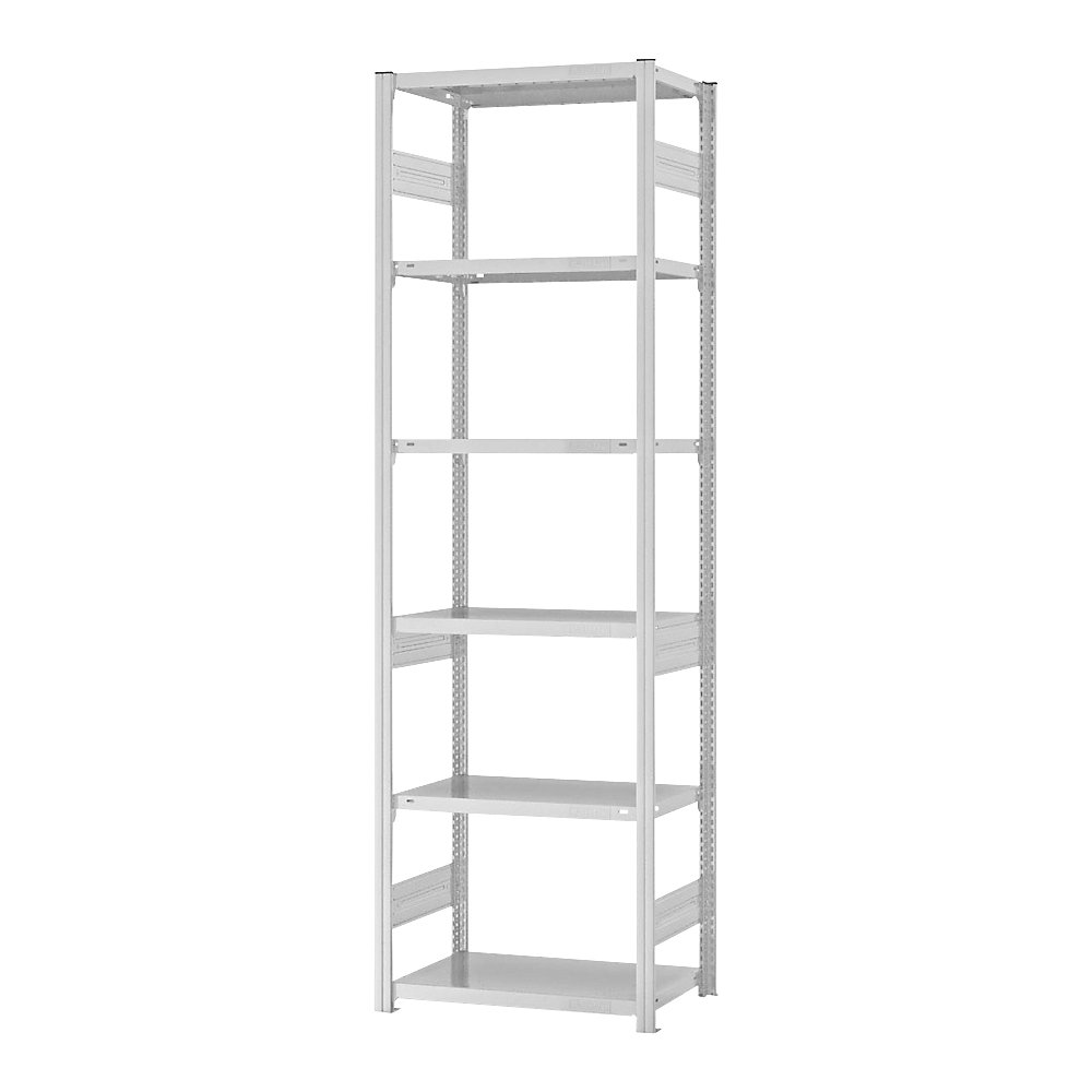 eurokraft pro Estantería ensamblable de almacén, RAL 7035, construcción semipesada, altura de estantería 2500 mm, empleo por ambos lados, profundidad de balda 400 mm, estantería básica