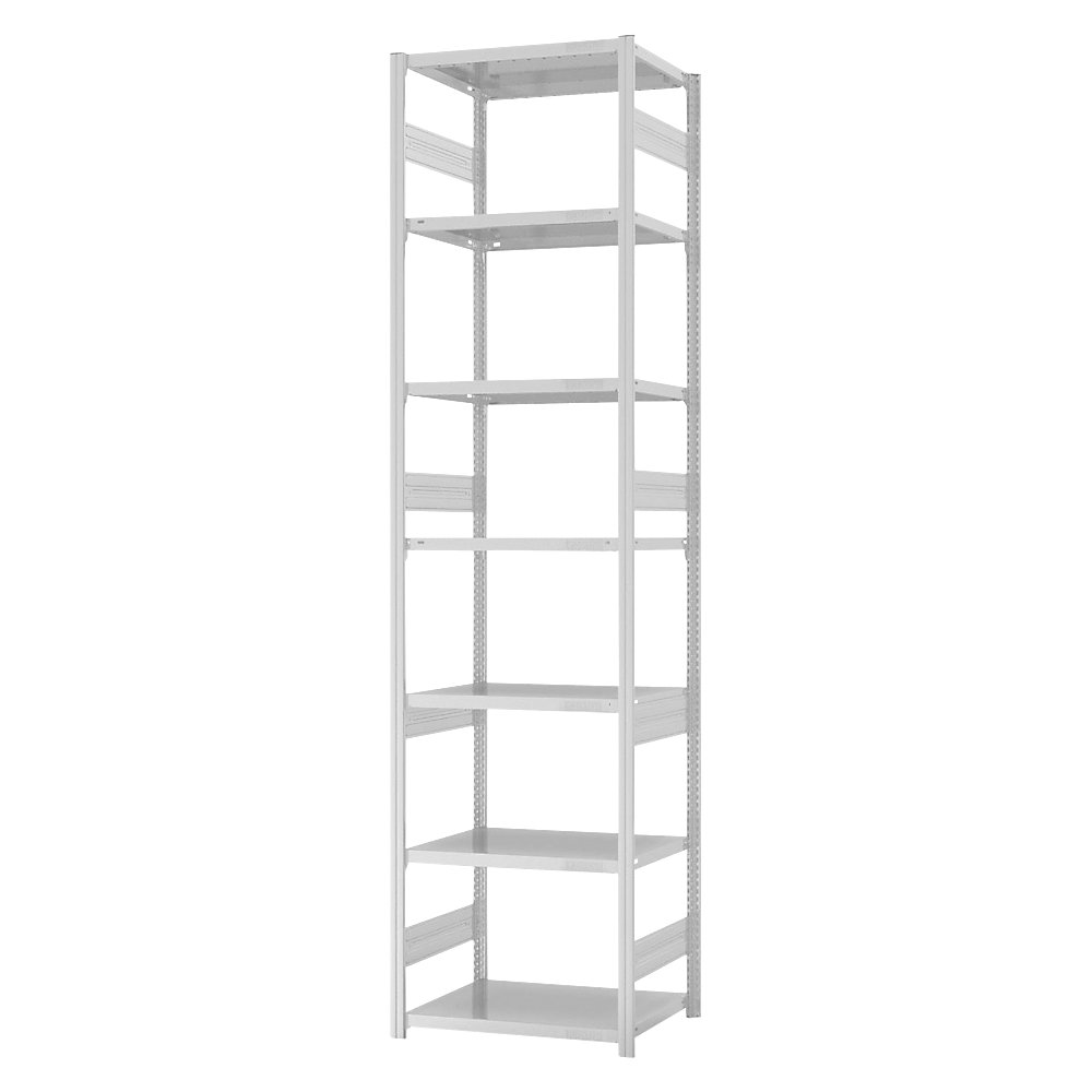 eurokraft pro Estantería ensamblable de almacén, RAL 7035, construcción pesada, altura de estantería 3000 mm, carga por balda 2400 kg, profundidad de balda 500 mm, estantería básica