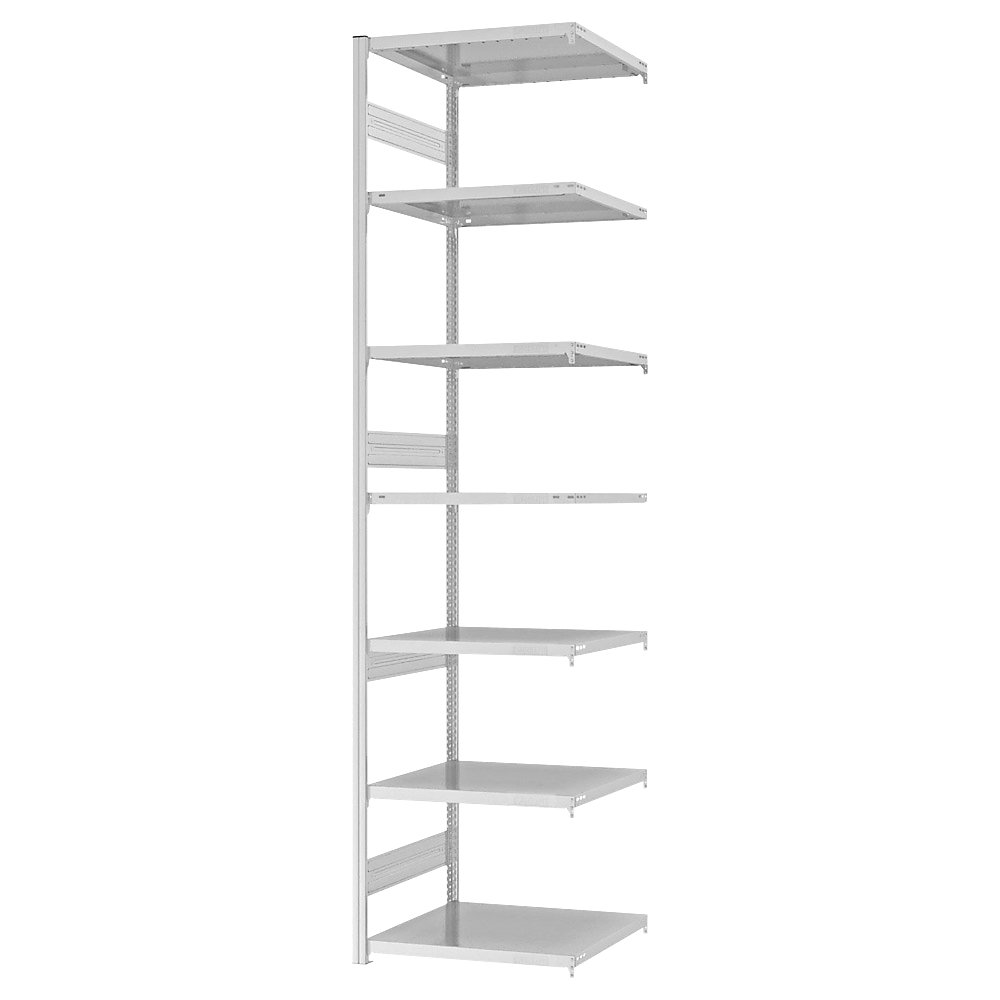 Schwerlast-Steckregal, doppelseitig, HxBxT 3000 x 750 x 600 mm, grau, Anbauregal eurokraft pro 2