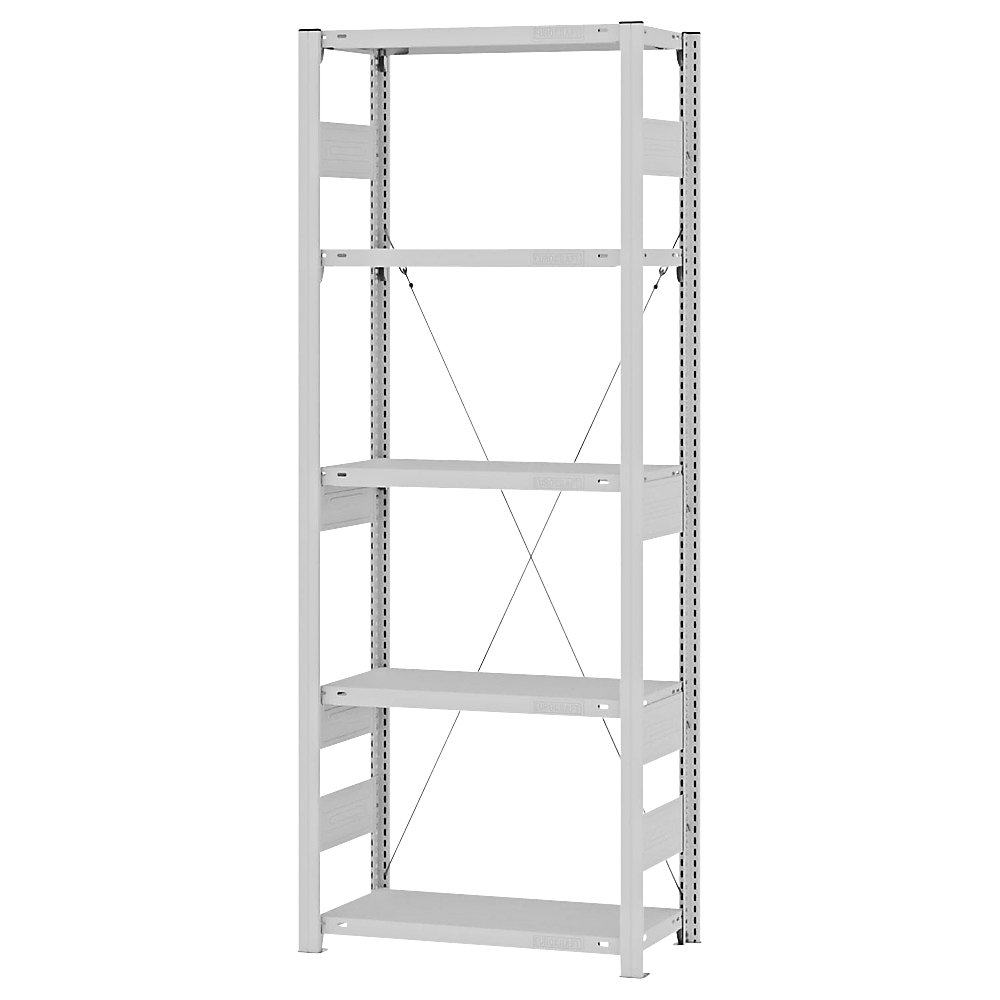 Schwerlast-Steckregal, einseitig, HxBxT 2000 x 750 x 300 mm, grau, Grundregal eurokraft pro