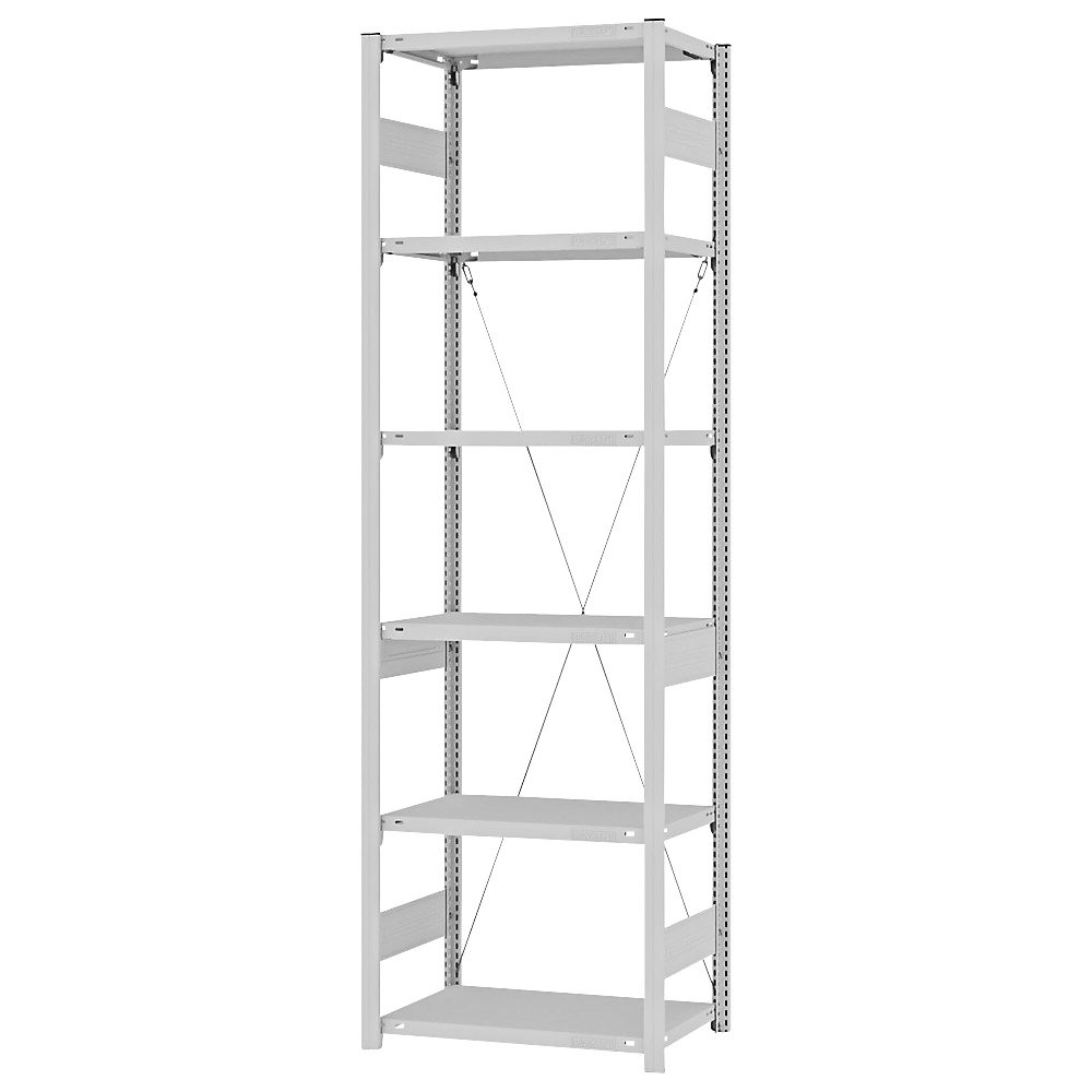 eurokraft pro Estantería ensamblable de almacén, RAL 7035, construcción pesada, altura de estantería 2500 mm, carga por balda 2500 kg, profundidad de balda 400 mm, estantería básica