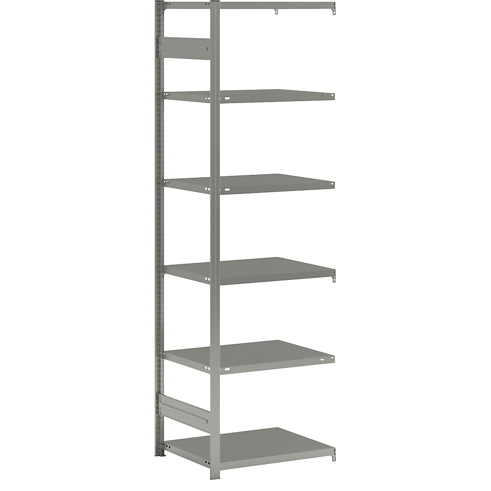 Steckregal, Bauart leicht, doppelseitig, HxBxT 2500 x 750 x 600 mm, verzinkt, Anbauregal eurokraft pro