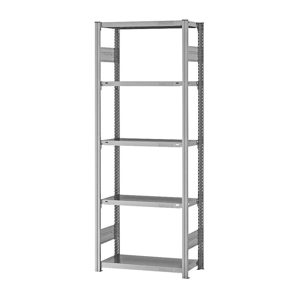 Steckregal, Bauart leicht, doppelseitig, HxBxT 2000 x 750 x 300 mm, verzinkt, Grundregal eurokraft pro