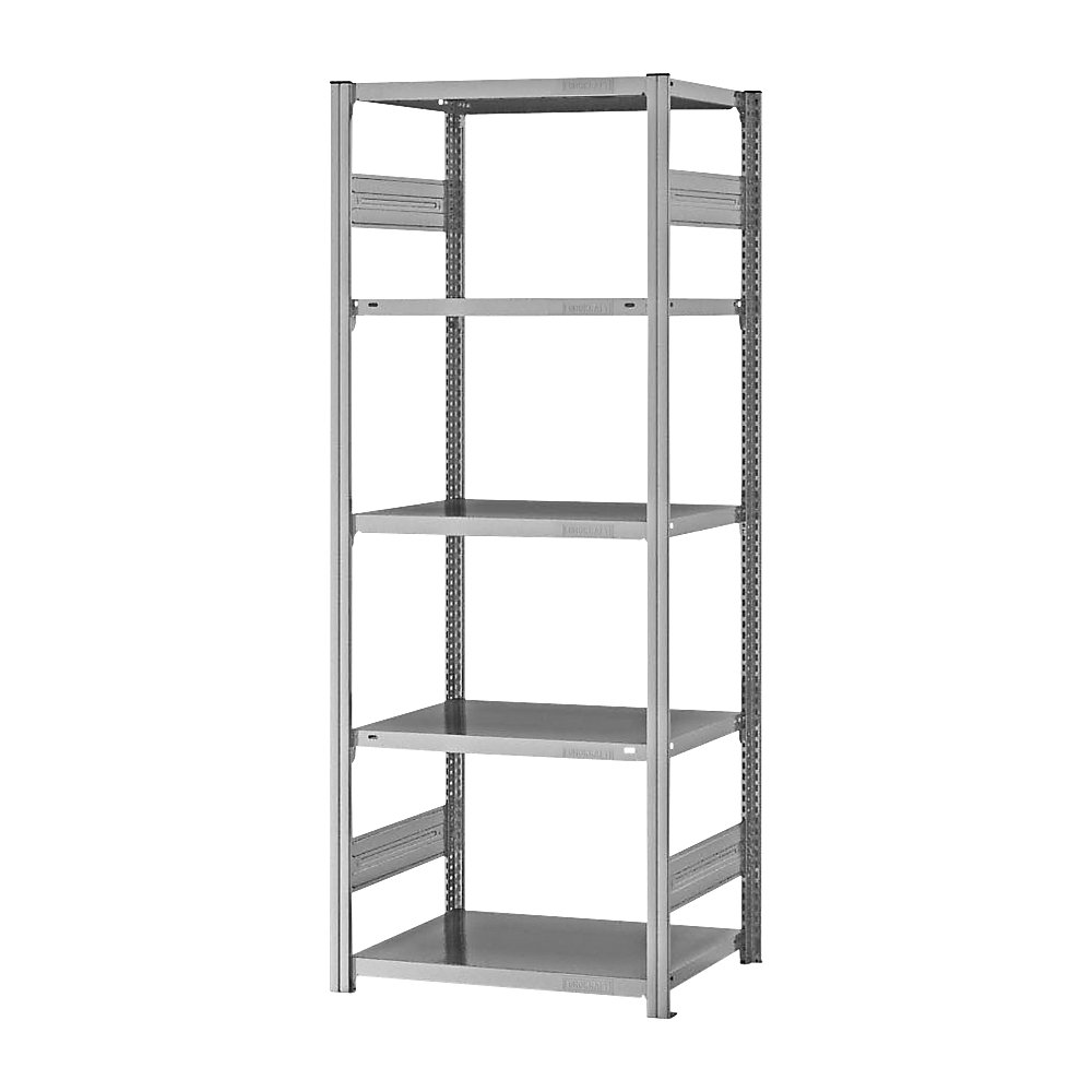 eurokraft pro Estantería ensamblable de almacén, galvanizada, construcción semipesada, altura de estantería 2000 mm, empleo por ambos lados, profundidad de balda 500 mm, estantería básica