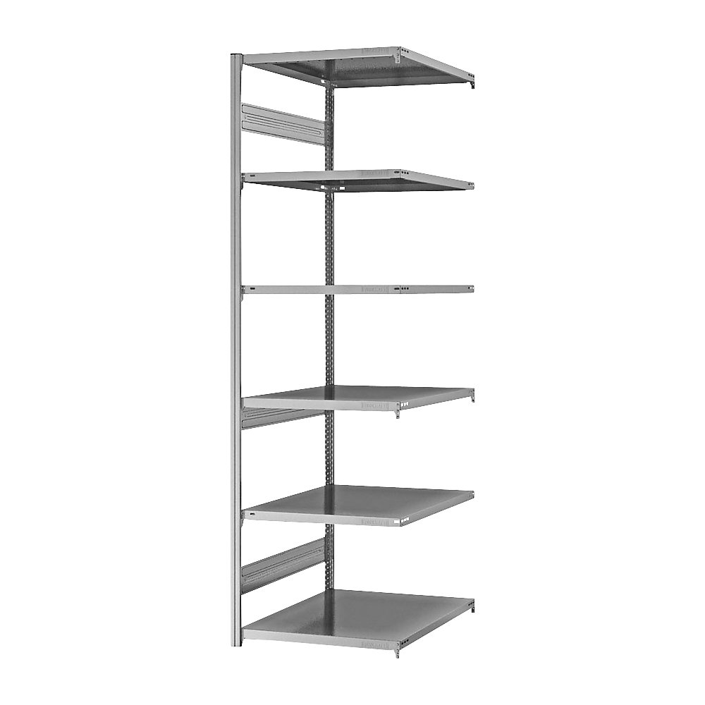 eurokraft pro Medium-Duty Double-Sided Boltless Shelving Unit Add-On 2500x750x800mm Galvanized