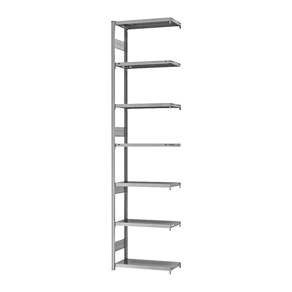 eurokraft pro Estantería ensamblable de almacén, galvanizada, construcción pesada, altura de estantería 3000 mm, carga por balda 2400 kg, profundidad de balda 300 mm, estantería de ampliación