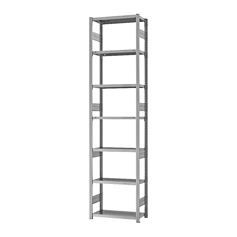 eurokraft pro Estantería ensamblable de almacén, galvanizada, construcción pesada, altura de estantería 3000 mm, carga por balda 2400 kg, profundidad de balda 300 mm, estantería básica