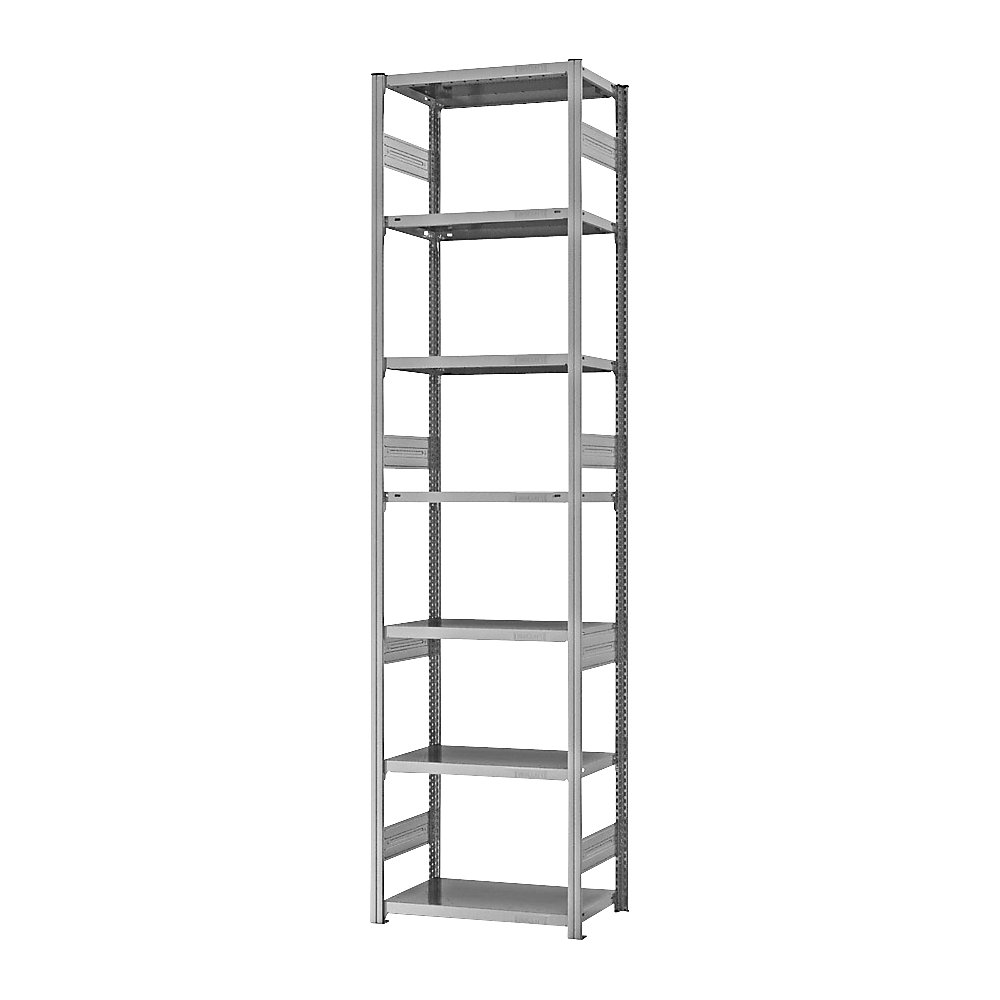eurokraft pro Estantería ensamblable de almacén, galvanizada, construcción pesada, altura de estantería 3000 mm, carga por balda 2400 kg, profundidad de balda 400 mm, estantería básica