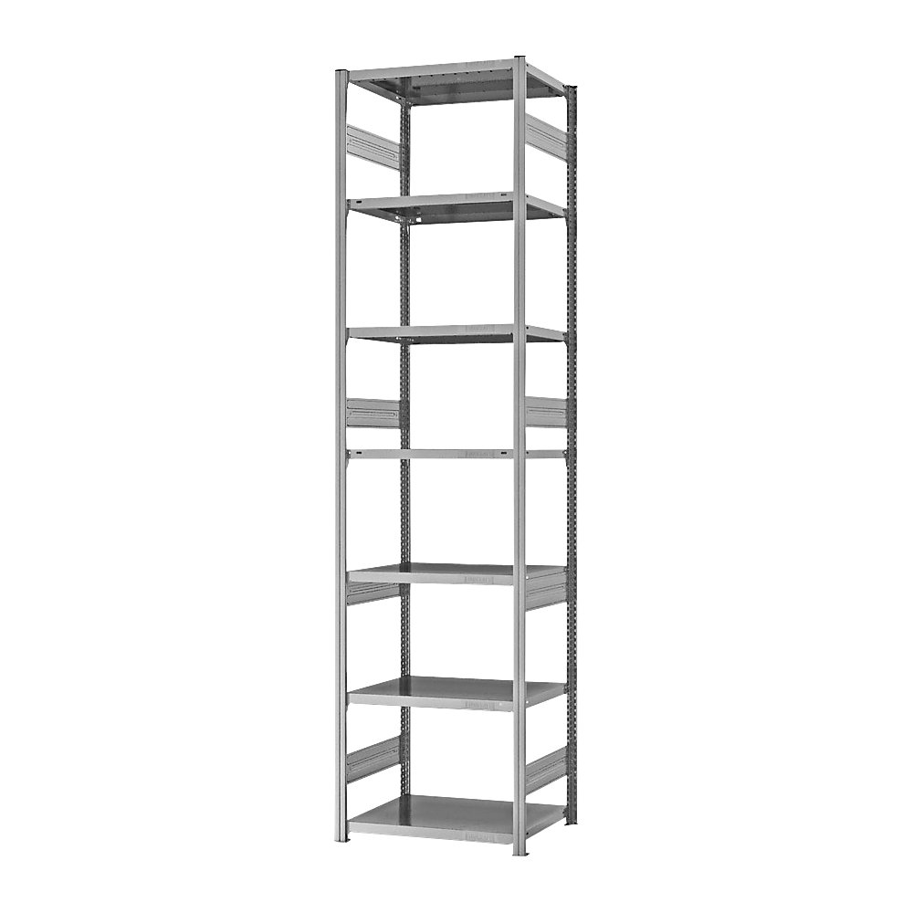 eurokraft pro Estantería ensamblable de almacén, galvanizada, construcción pesada, altura de estantería 3000 mm, carga por balda 2400 kg, profundidad de balda 500 mm, estantería básica
