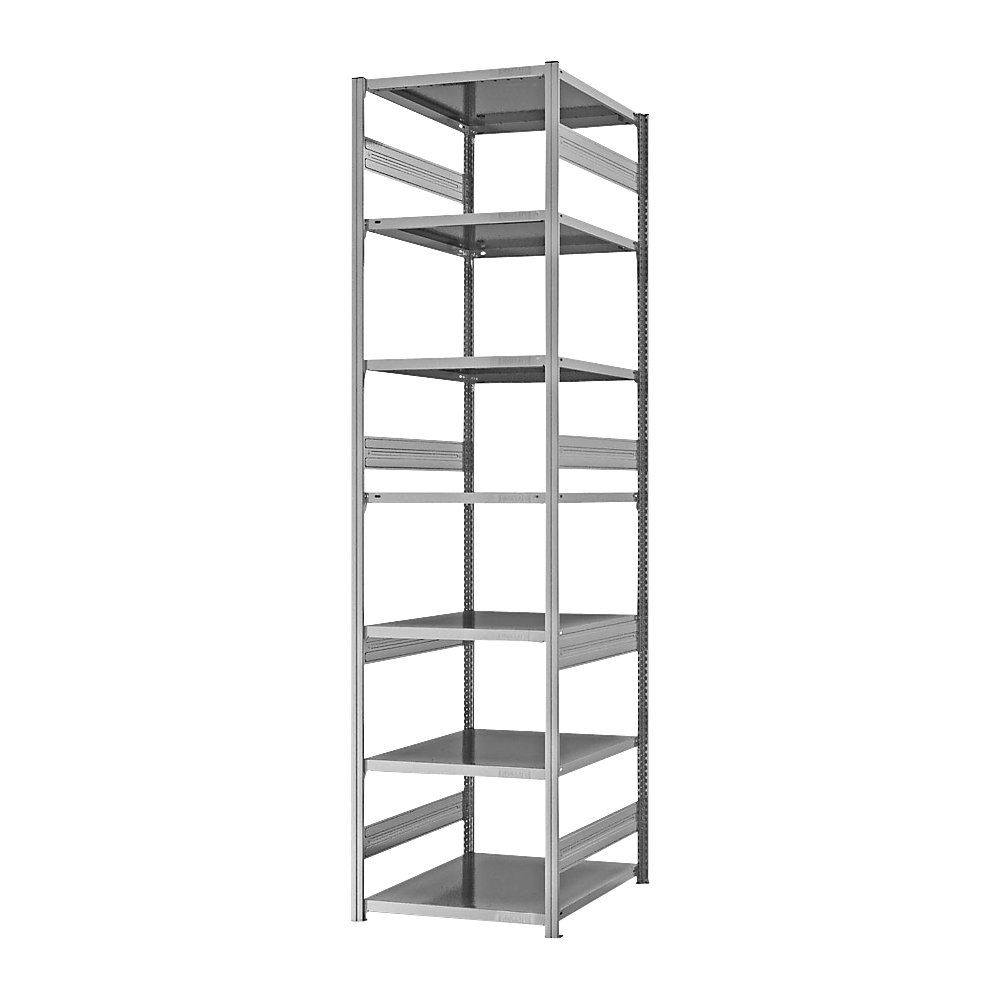 eurokraft pro Estantería ensamblable de almacén, galvanizada, construcción pesada, altura de estantería 3000 mm, carga por balda 2400 kg, profundidad de balda 800 mm, estantería básica