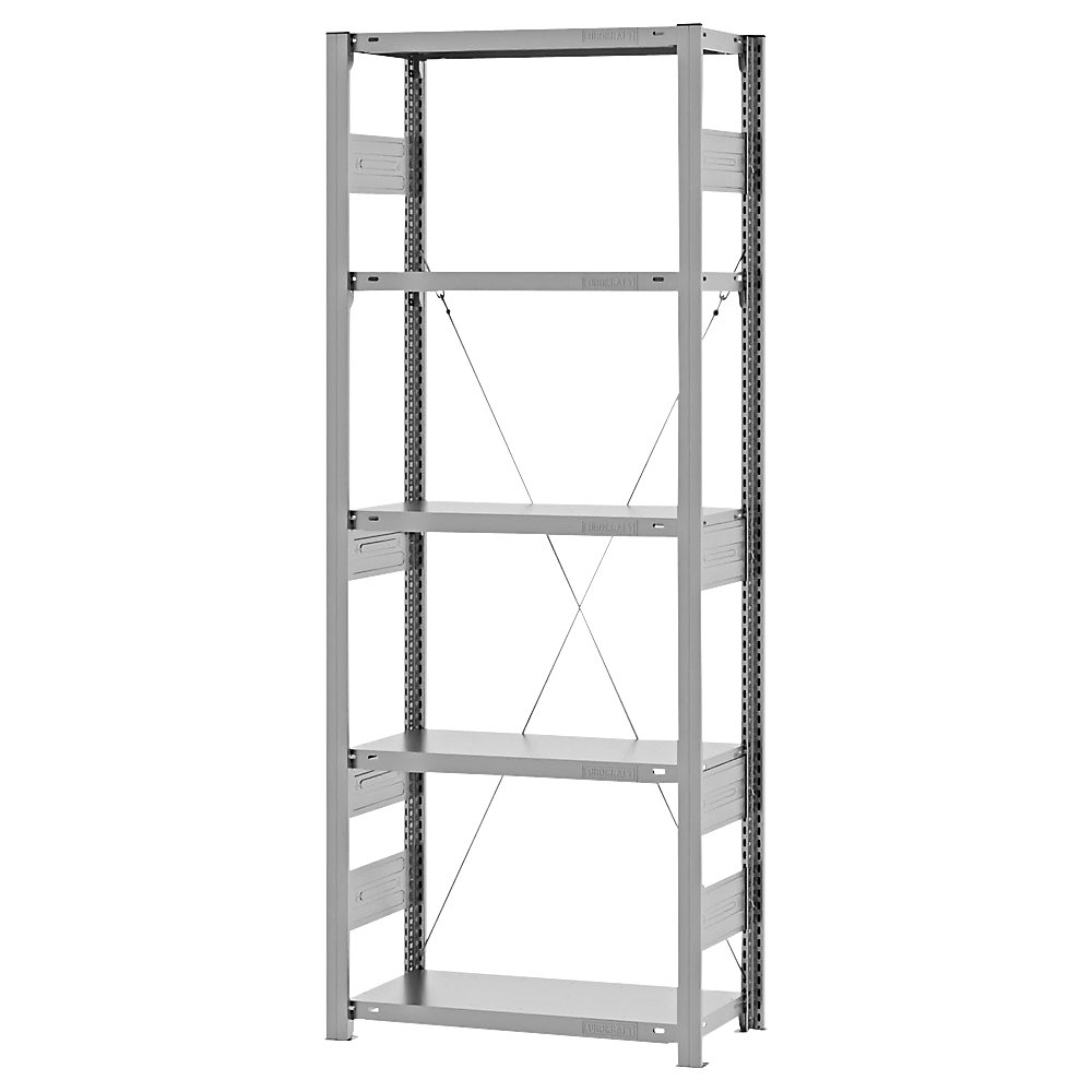 eurokraft pro Estantería ensamblable de almacén, galvanizada, construcción pesada, altura de estantería 2000 mm, carga por balda 3000 kg, profundidad de balda 300 mm, estantería básica