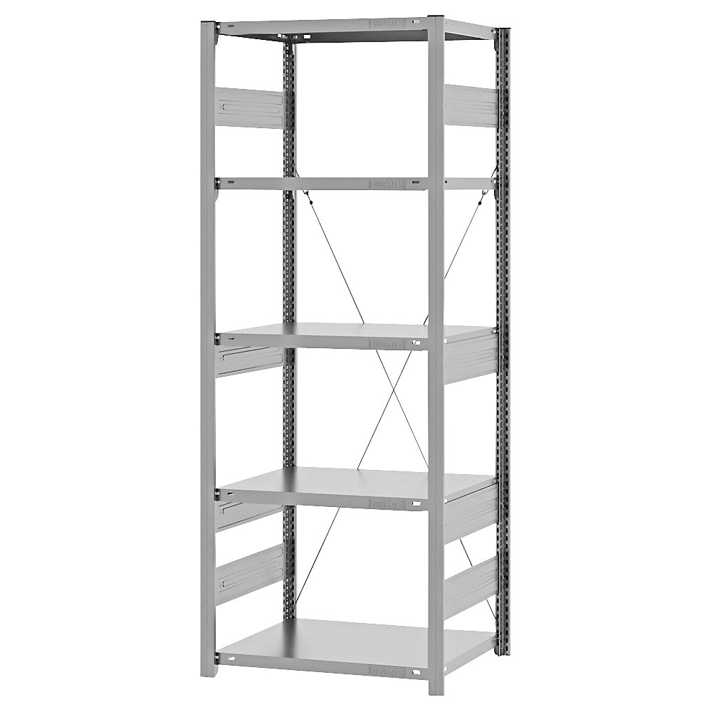 eurokraft pro Estantería ensamblable de almacén, galvanizada, construcción pesada, altura de estantería 2000 mm, carga por balda 3000 kg, profundidad de balda 500 mm, estantería básica