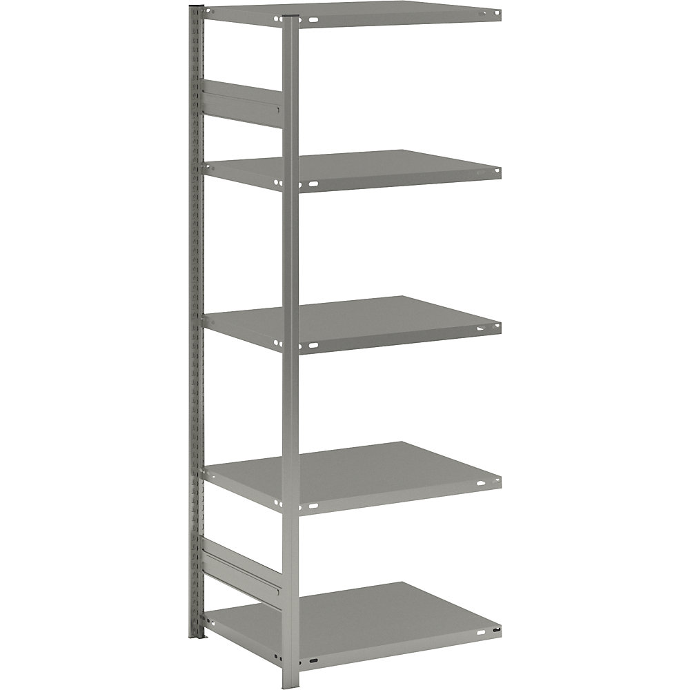 Steckregal, Bauart leicht, einseitig, HxBxT 2000 x 750 x 600 mm, verzinkt, Anbauregal eurokraft pro