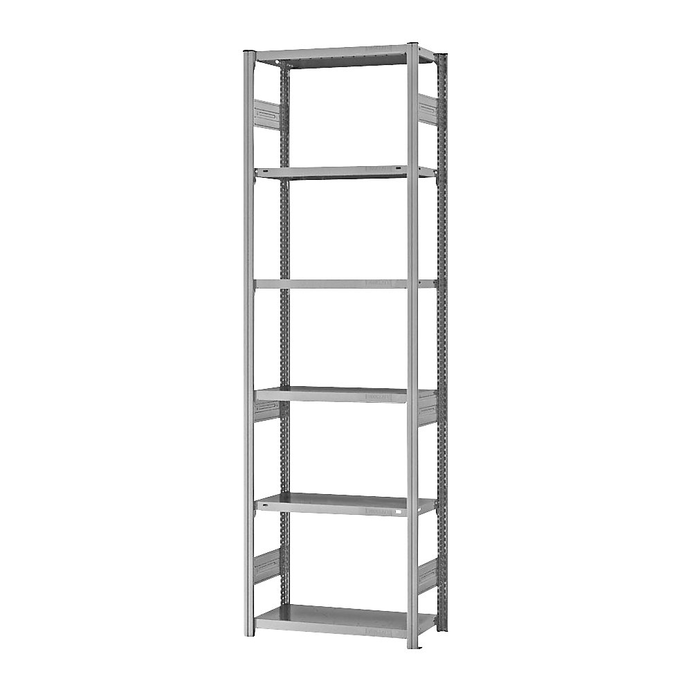 eurokraft pro Estantería ensamblable de almacén, galvanizada, construcción pesada, altura de estantería 2500 mm, carga por balda 2100 kg, profundidad de balda 300 mm, estantería básica