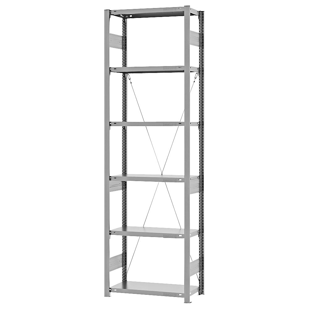 eurokraft pro Estantería ensamblable de almacén, galvanizada, construcción pesada, altura de estantería 2500 mm, carga por balda 2500 kg, profundidad de balda 300 mm, estantería básica