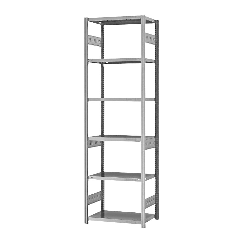 eurokraft pro Estantería ensamblable de almacén, galvanizada, construcción pesada, altura de estantería 2500 mm, carga por balda 2100 kg, profundidad de balda 400 mm, estantería básica