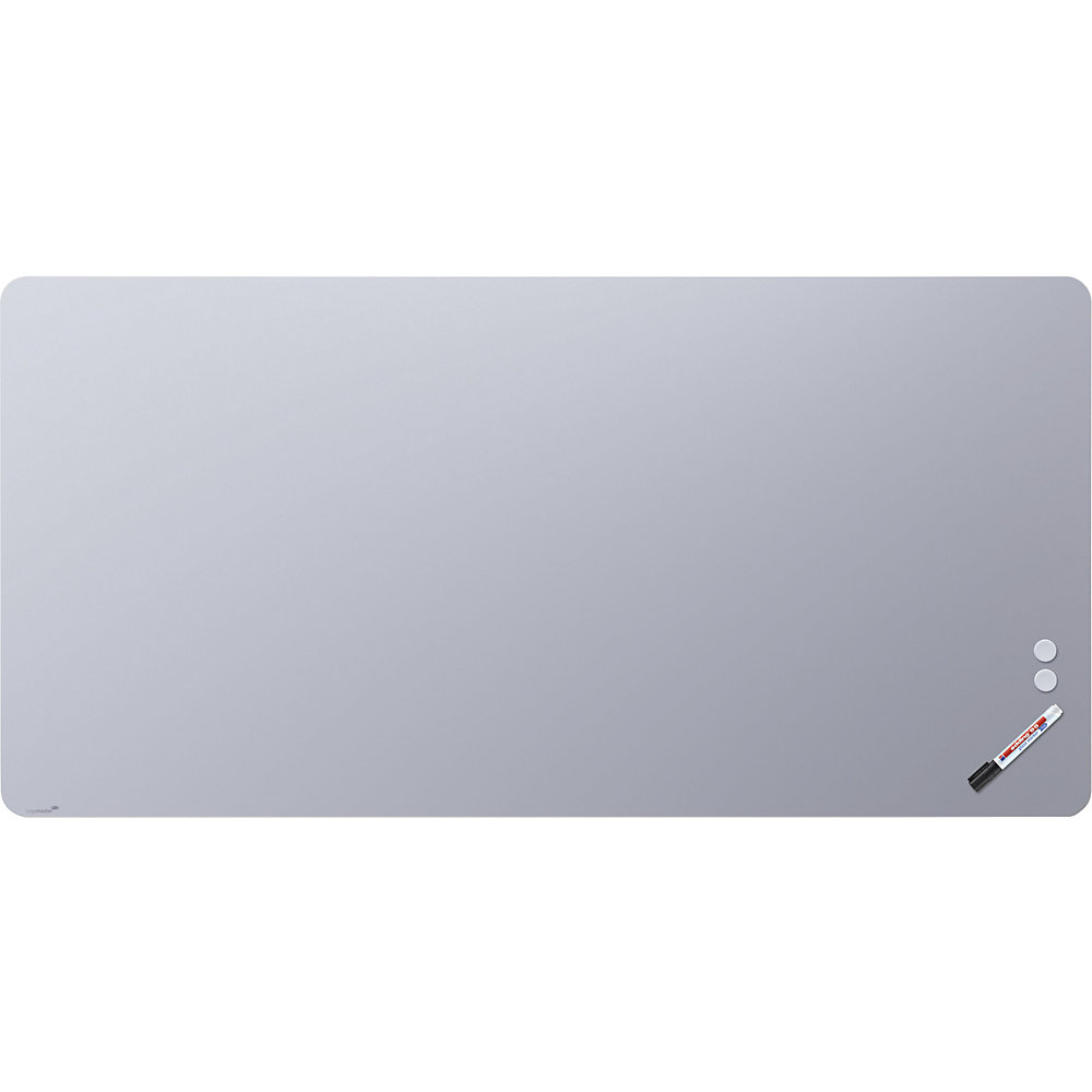 Legamaster Mat glassboard, ronde hoeken, veiligheidsglas, b x h = 2000 x 1000 mm, pastelblauw