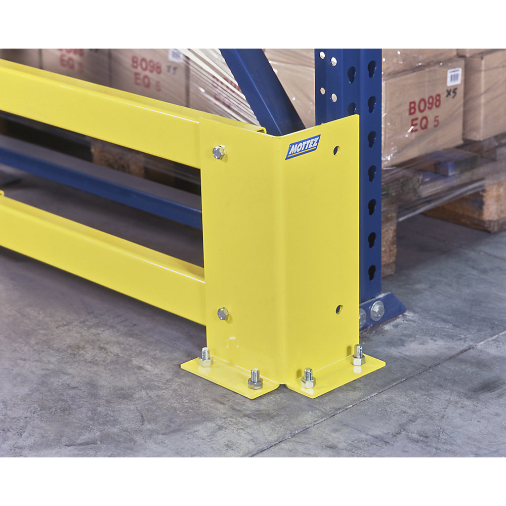 Anfahrschutz, Stahl, Höhe 350 mm, gelb, L-Profil, LxB 140 x 140 mm Mottez 2