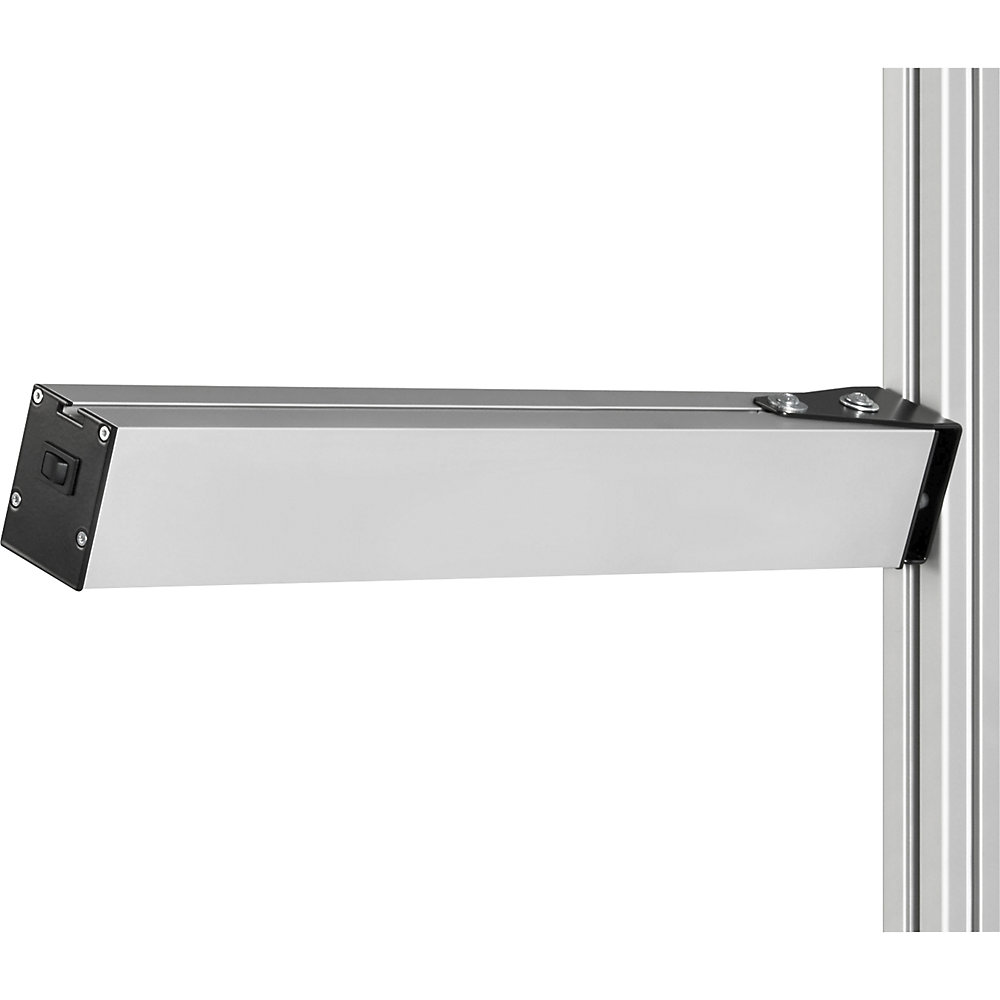 LED-Arbeitsplatzleuchte, seitliche Montage an System-Stützen, BxTxH 500 x 52 x 65 mm RAU 2