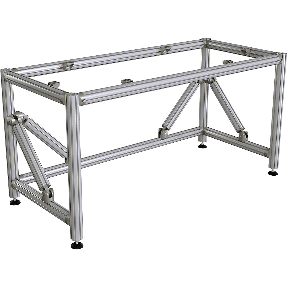 kaiserkraft Aluminiumwerktisch-Gestell, Sitzarbeitsplatz, Höhe 720 mm, BxT 1500 x 900 mm