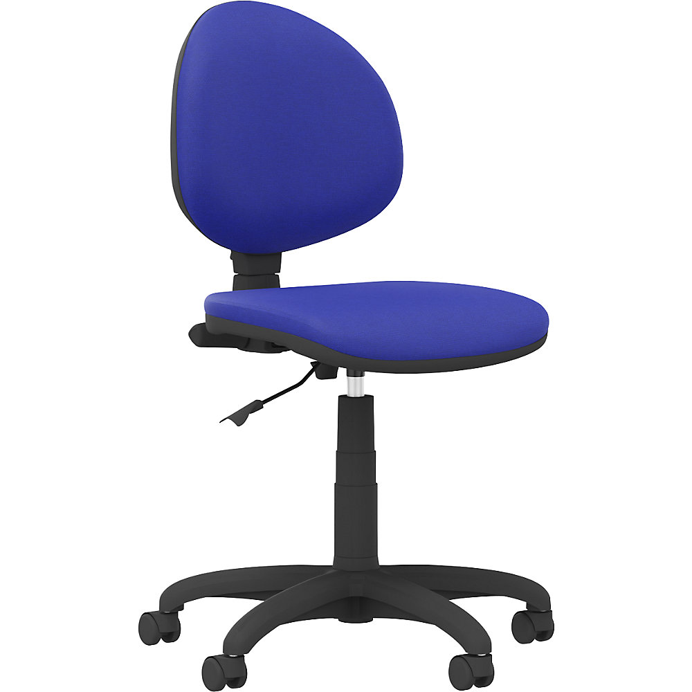 Bureaustoel Smart, zonder armleuningen, met permanentcontact-mechanisme, blauw
