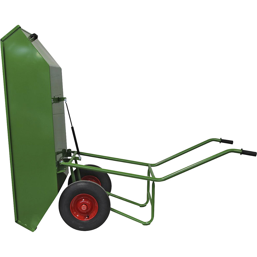 Kantelwagen, gepoedercoat, luchtband, draagvermogen 500 kg, l x b 2000 x 800 mm, 450 l