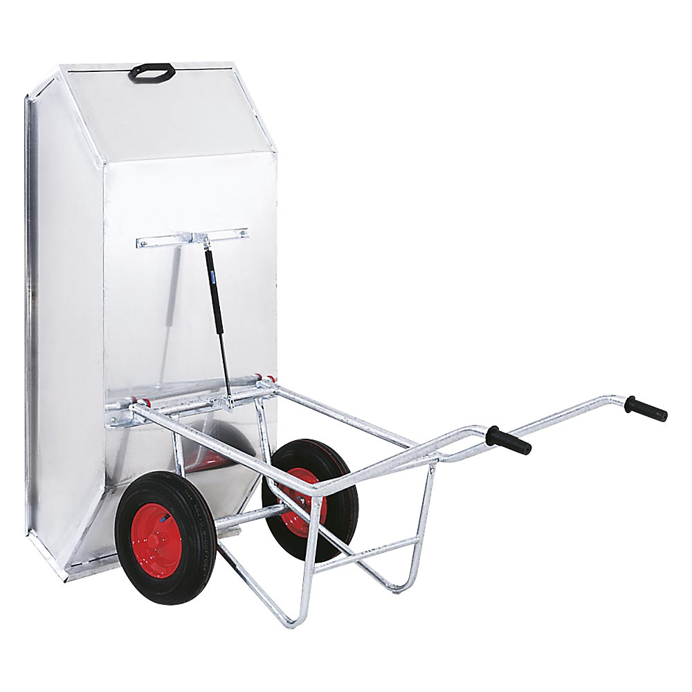 Kantelwagen, aluminium, luchtband, draagvermogen 500 kg, l x b 2000 x 800 mm, 450 l