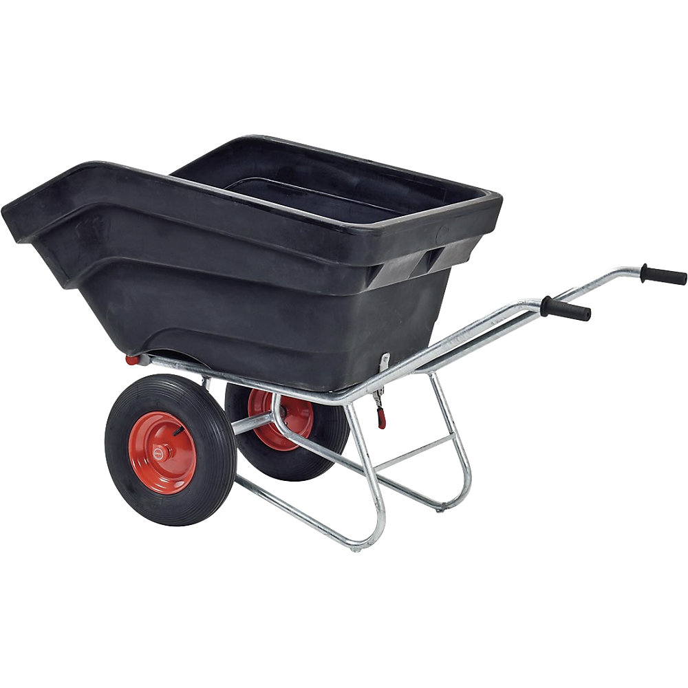 Compacte kruiwagen met verzinkt onderstel, luchtband, 300 l, l x b 1750 x 770 mm