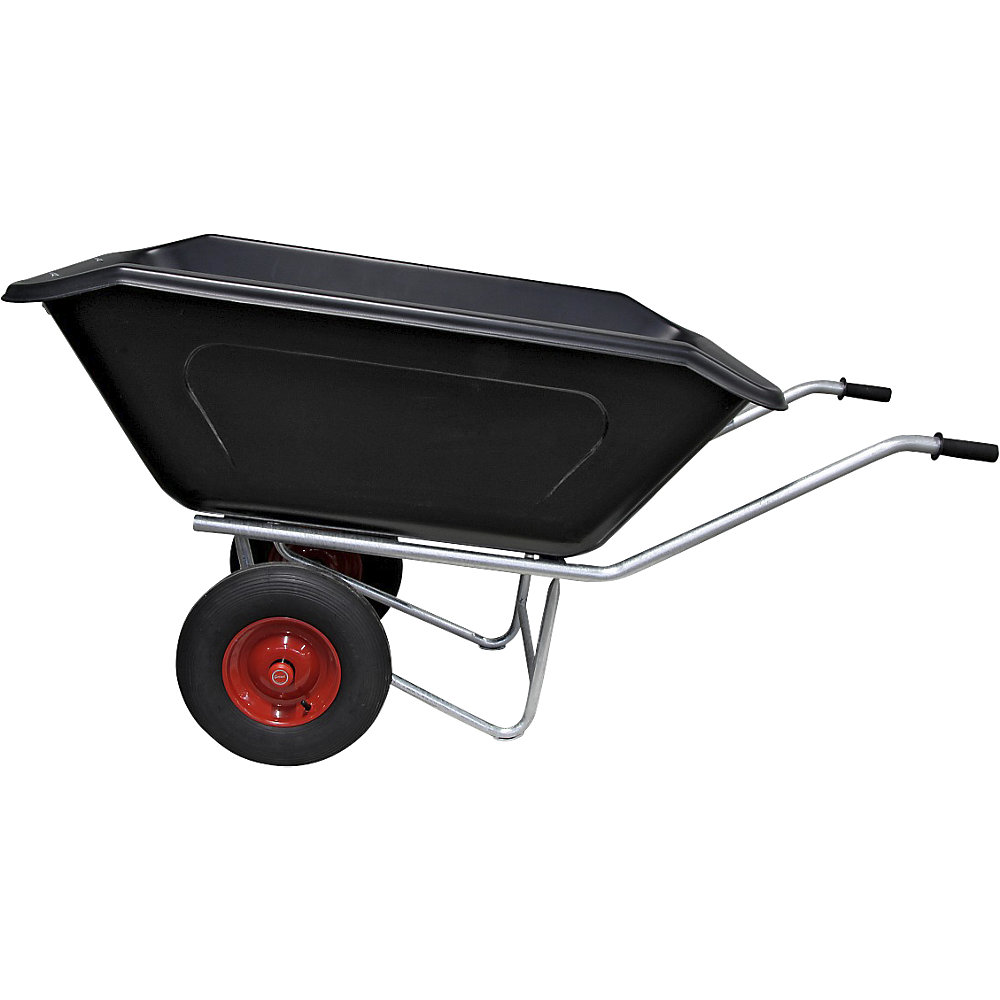 Compacte kruiwagen met verzinkt onderstel, luchtband, 350 l, l x b 1800 x 860 mm
