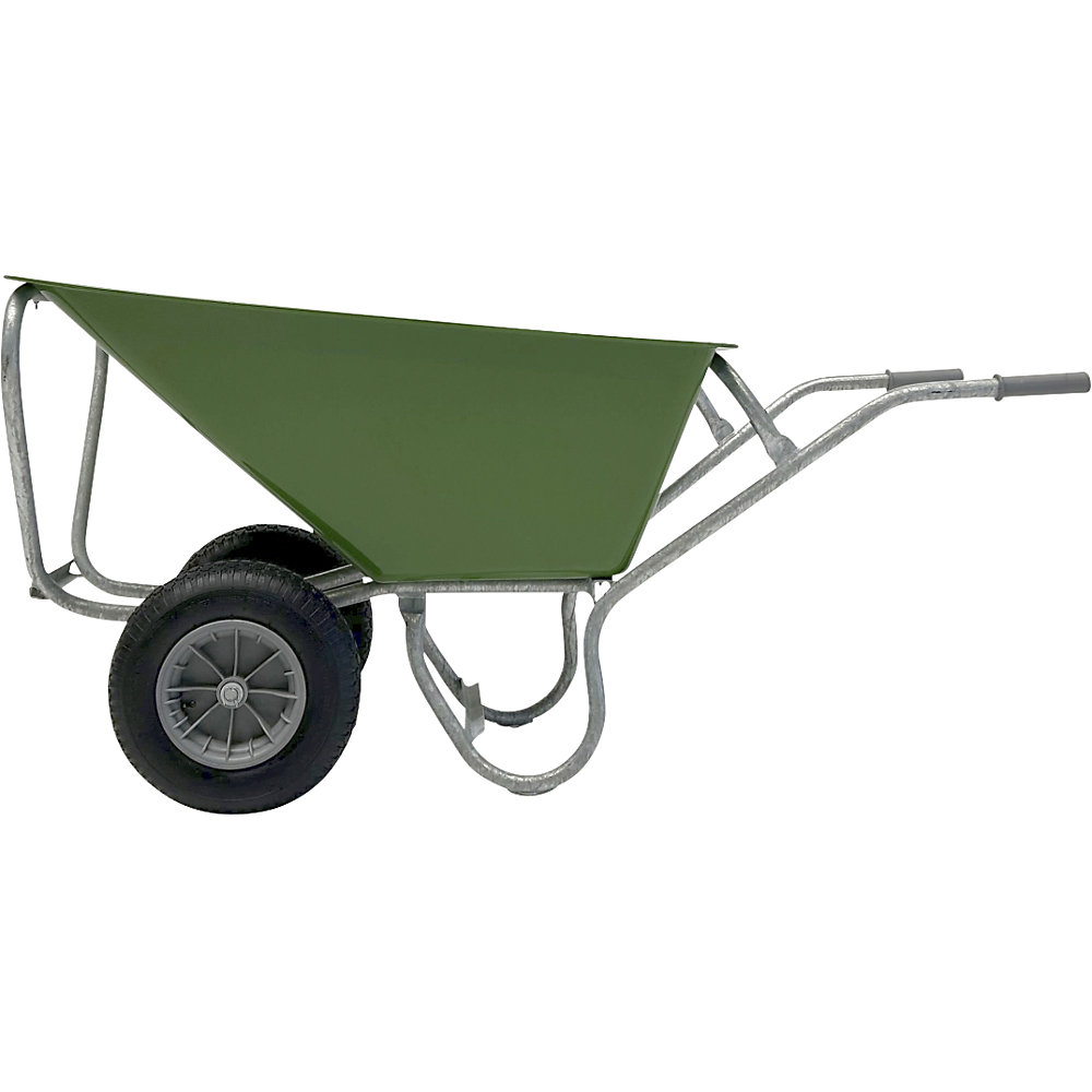 Compacte kruiwagen polyethyleen, luchtband, 170 l, l x h 1630 x 820 mm, 2-wielig