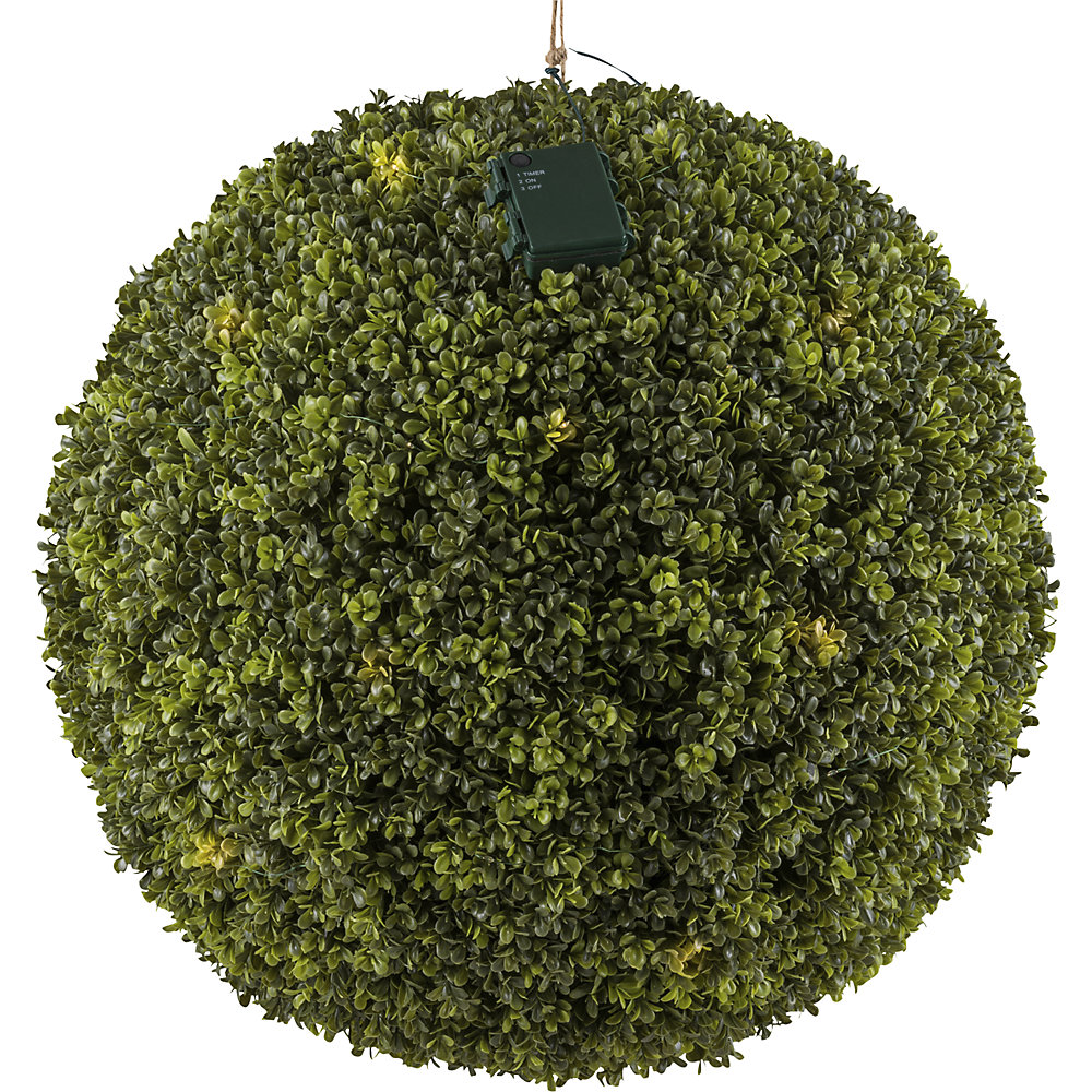 Buxusbol, batterijdoos voor 3 AA, 6u timer, UV-bestendig, Ø 550 mm, 45 LED