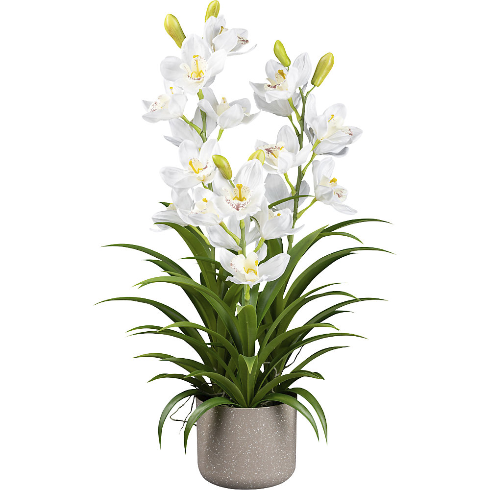 Kunstmatige orchidee Cymbidium, melaminepot, hoogte 700 mm