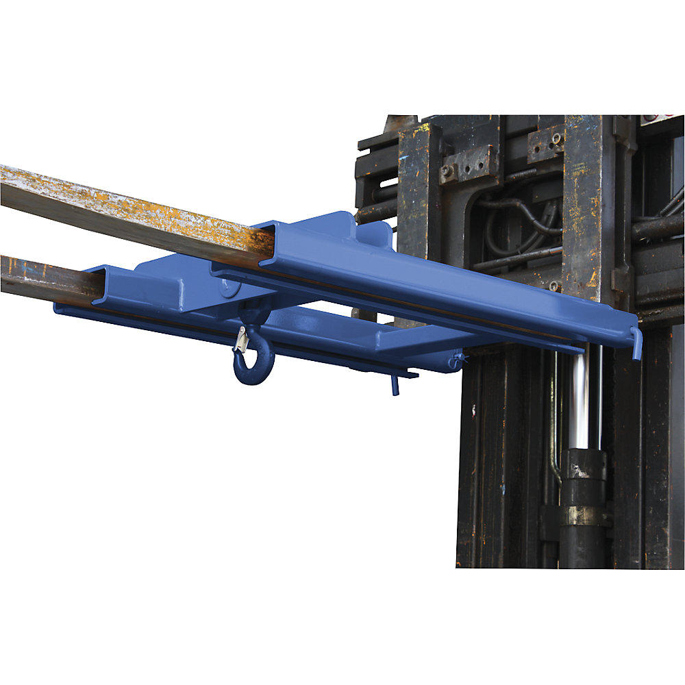 Stapler-Aufsatz mit Lasthaken, für 2 Zinken, Tragfähigkeit 2000 kg, blau Eichinger