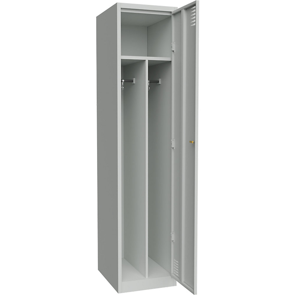 Schoon/vuil lockerkast Alvina, 1 vak, lichtgrijs, breedte 400 mm, cilinderslot