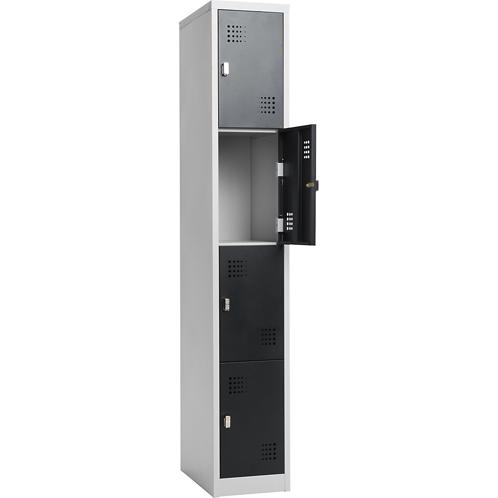 eurokraft basic Alvina 4-Compartment Locker Light Gray/Basalt Gray 30x50x180 cm 2