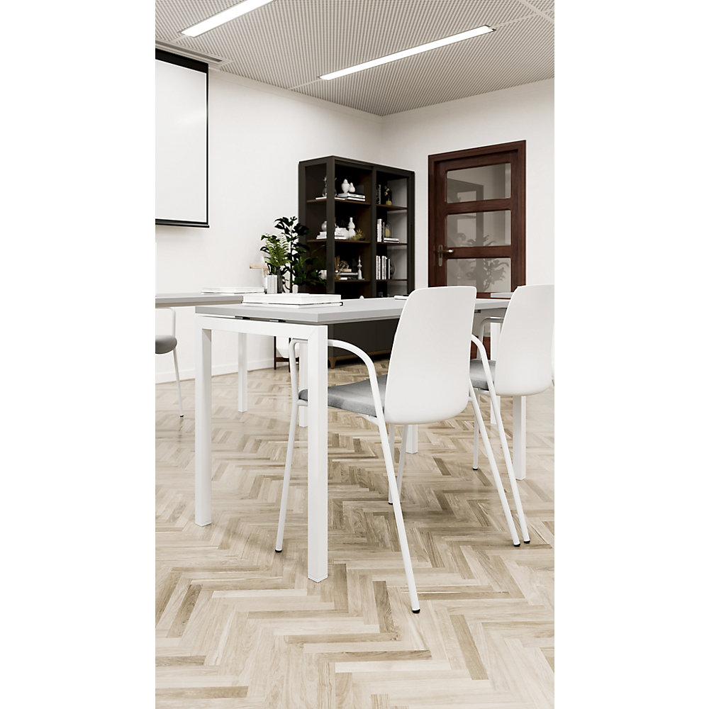 kaiserkraft Helmer Multipurpose Chair White/Light Grey Set of 4 2