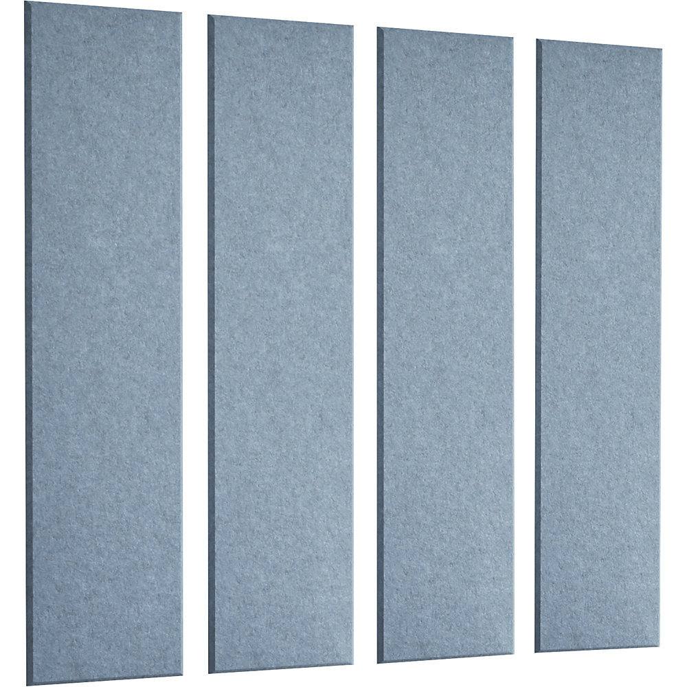 Eurokraft basic Akoestisch wandpaneel, h x b = 1200 x 300 mm, VE = 4 stuks, blauw