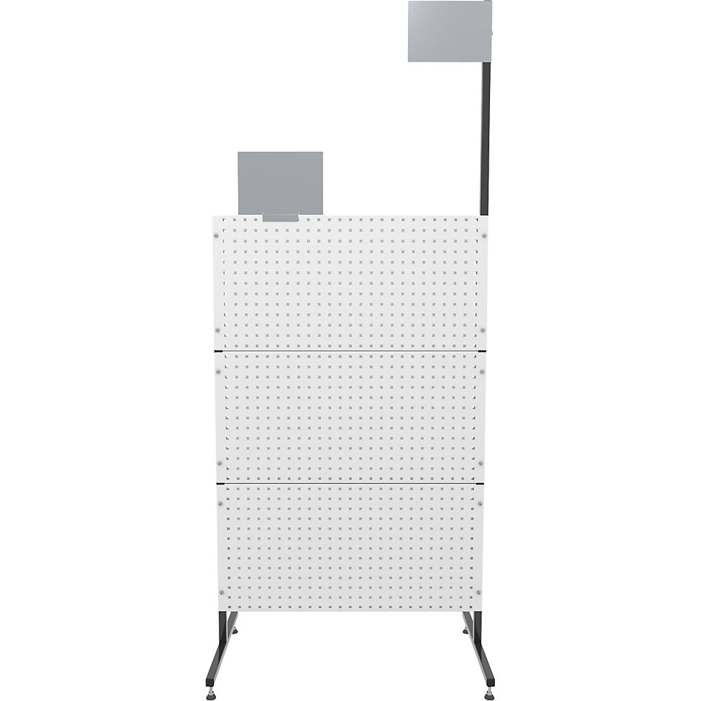 Organisations-Stellwand, stationär, 3 Lochbleche, 3 Glattbleche eurokraft pro 2