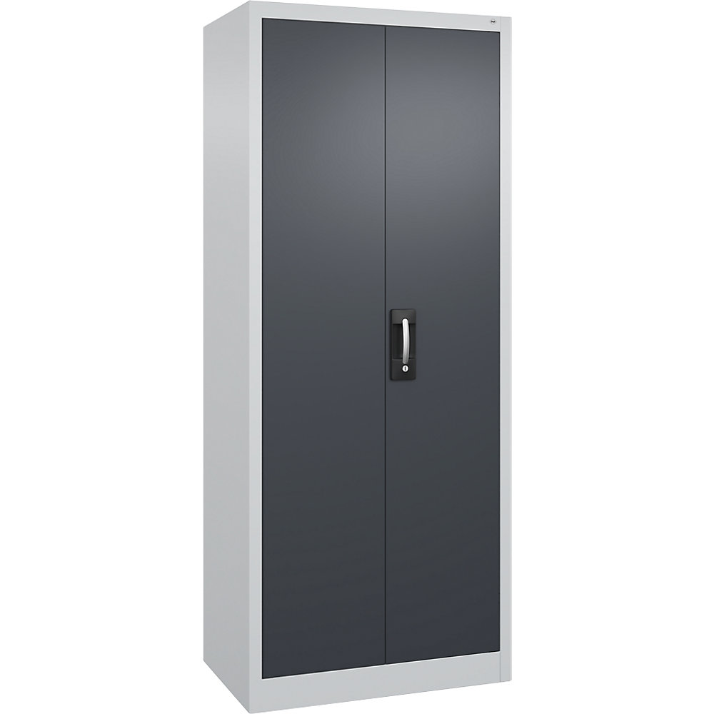 Werkstatt-Flügeltürschrank, HxBxT 1950 x 800 x 500 mm, lichtgrau / anthrazitgrau C+P