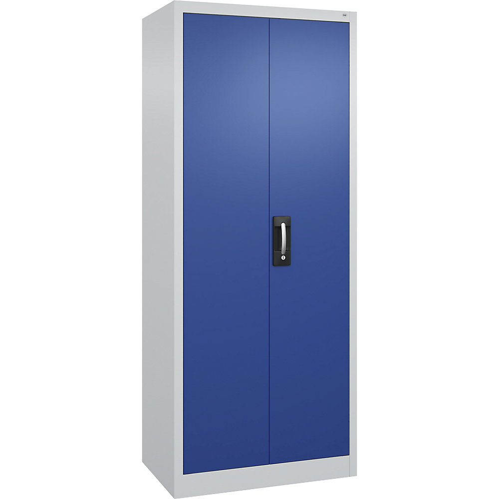 Werkstatt-Flügeltürschrank, HxBxT 1950 x 800 x 500 mm, lichtgrau / enzianblau C+P