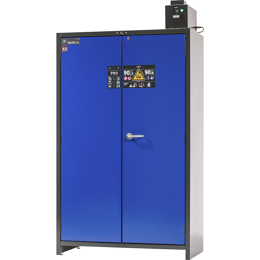 Akku-Sicherheitsschrank ION-PRO-90, HxBxT 2114 x 1193 x 615 mm, 4 Fachböden asecos 2